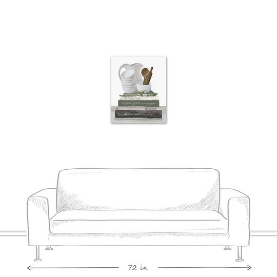 Cookbook Stack Bowls 20" x 24" Canvas Wall Art